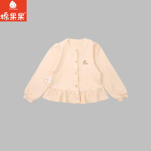 棉果果秋季新品女童奶油色提花针织开衫M322181425425 商品图0