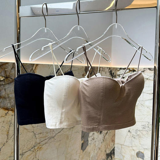 特价 官网430+ 针织棉吊带背心文胸女内搭带胸垫内衣 聚拢上托性感美背抹胸 商品图2