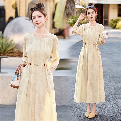 时尚气质札染种，工艺法式连衣裙HR-GJC2528 商品图1