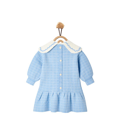 【辛巴娜娜】simbanana【大童】女童装春秋季新款宝宝休闲翻领格子甜美连衣裙 商品图1