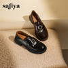 Safiya/索菲娅2025英伦风复古玫瑰扣圆头百搭深口粗跟乐福鞋 商品缩略图6