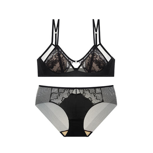 里性 LIVARY MIO 缠绵-Lingering 蕾丝真丝双层罩杯内衣无钢圈轻薄文胸 商品图6