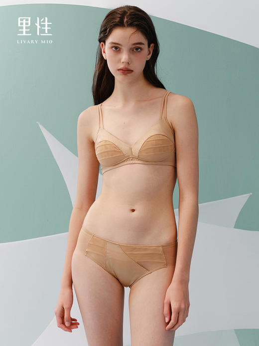 里性 LIVARY MIO 恋纱-Sheer双肩带网纱层叠真丝文胸无钢圈女内衣 商品图5