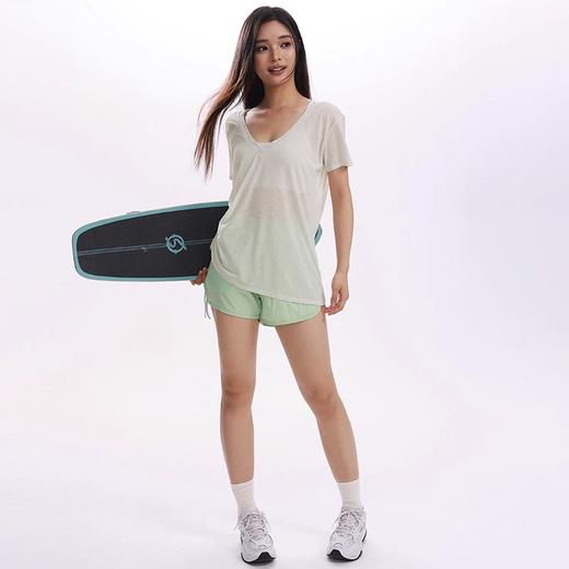【限时秒】YOGACODE【火树银花系列】瑜伽短袖罩衫女夏季抽褶修身显瘦运动t恤DWA115543 商品图3