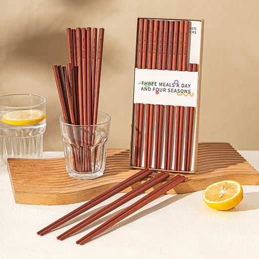 摩登主妇红檀木筷子家用高档抗菌防霉2025新款家庭专人专用红木筷 商品图0