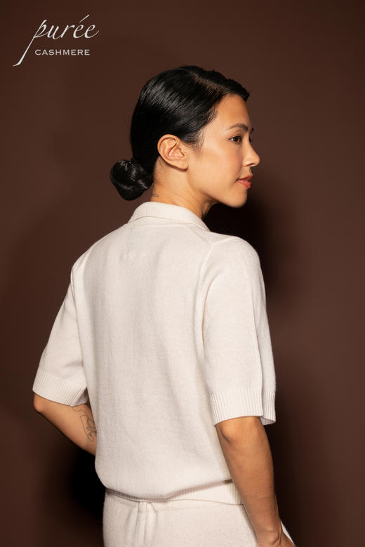 #1975「POLO SHORT SLEEVE」 100% CASHMERE 羊绒POLO领短袖 商品图4