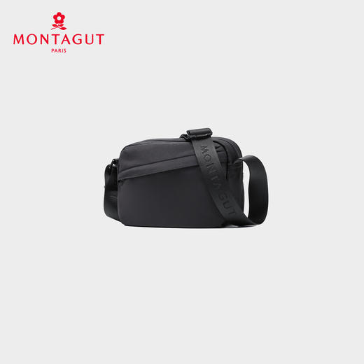 梦特娇中性织物新款斜挎包时尚单肩包轻便旅行包大容量小方包邮差包 黑色 商品图0