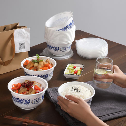 【批发】美丽雅一次性青花碗920ml*20套装 商品图4