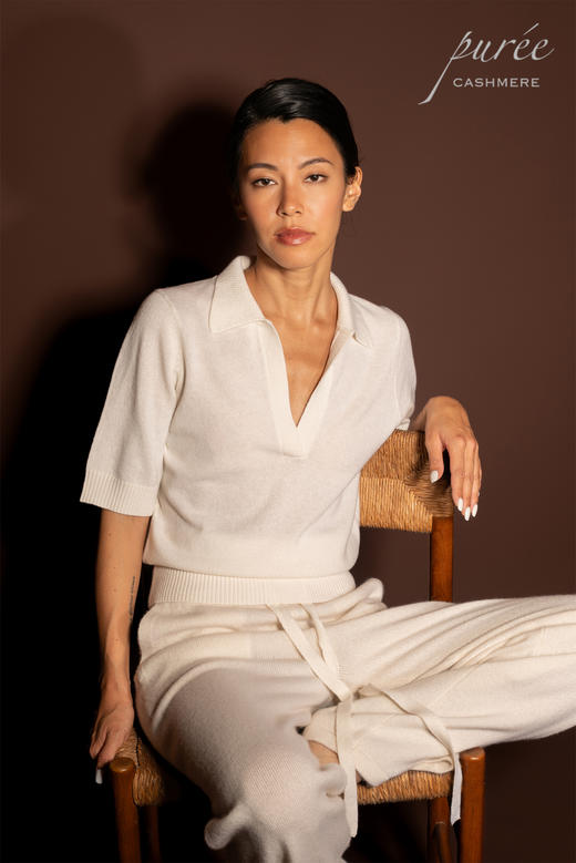 #1975「POLO SHORT SLEEVE」 100% CASHMERE 羊绒POLO领短袖 商品图1