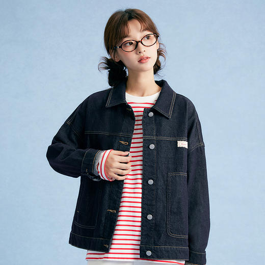 笛莎Deesha青少年女童外套2025秋季女童原色水洗牛仔外套 商品图1