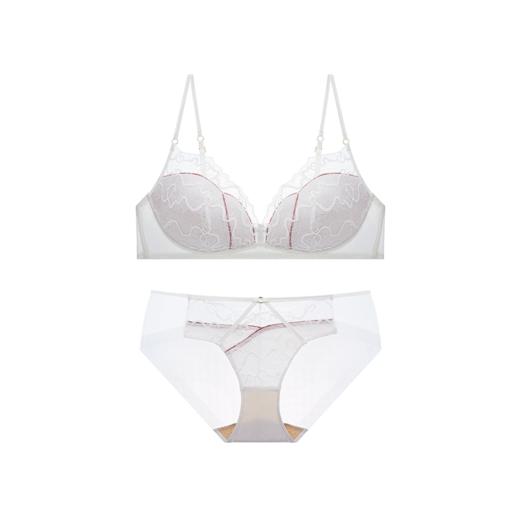 里性 LIVARY MIO 红绳艺术家刘亭联名无钢圈真丝蕾丝文胸内衣套装 商品图4