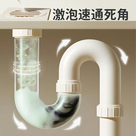 绿鼻子管道速通泡泡粉疏通剂强力溶解厨房马桶下水道油污堵塞神器 商品图2