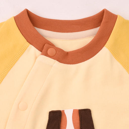 棉果果秋季新品男童米白色偏襟连体衣M312720225477 商品图2