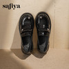 Safiya/索菲娅2025学院风钻扣漆皮百搭粗跟一脚蹬厚底乐福鞋SFD3112107 商品缩略图3