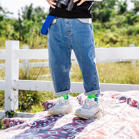 【辛巴娜娜】simbanana男小童新款洋气儿童牛仔裤春秋款休闲裤