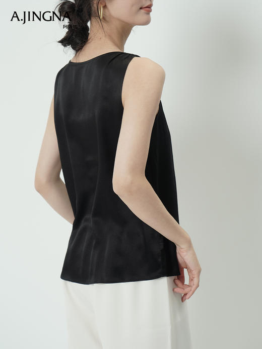 【曲线美学】阿菁娜慵懒桑蚕丝设计感背心F30X201009 商品图4