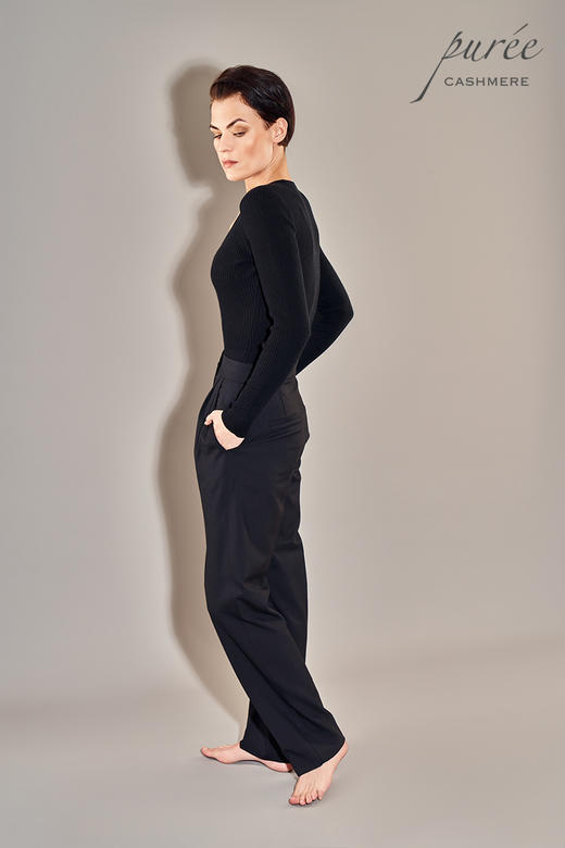 #1970「RIBBED BASICS - DEEP U」 55% SILK 45% CASHMERE 精纺丝羊绒罗纹打底-深圆领 商品图2