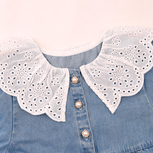 棉果果秋季新品女童永恒蓝牛仔翻领连衣裙M322700225431 商品图2