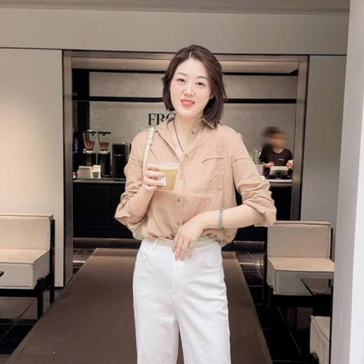 （带标稀缺货源）火桐hooton 古木茶香 S’MM系列 亚麻长袖衬衫YT3033 商品图0