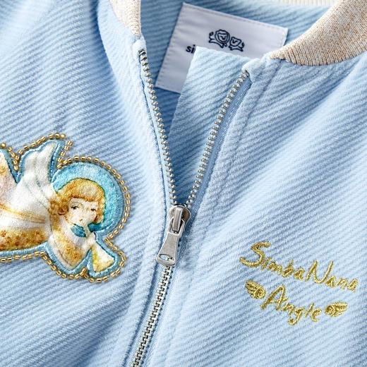 【辛巴娜娜】simbanana女童蓝色棒球服新款宝宝洋气开衫儿童甜美外套 商品图4