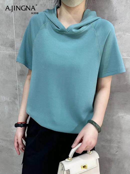 【帅气随性】阿菁娜简约休闲连天丝醋酸冰爽小衫F30X302021 商品图4