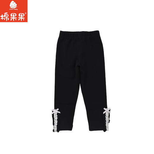 棉果果秋季新品女童黛黑复合绒打底裤M322206425438 商品图0