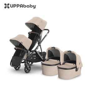 美国UPPAbaby Vista V3 双胞胎婴儿车（双座+双睡篮）高景观可坐躺折叠双向双人婴儿车0-4岁