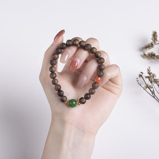 xy0437沉香+南红碧玉吉祥手串 商品图6