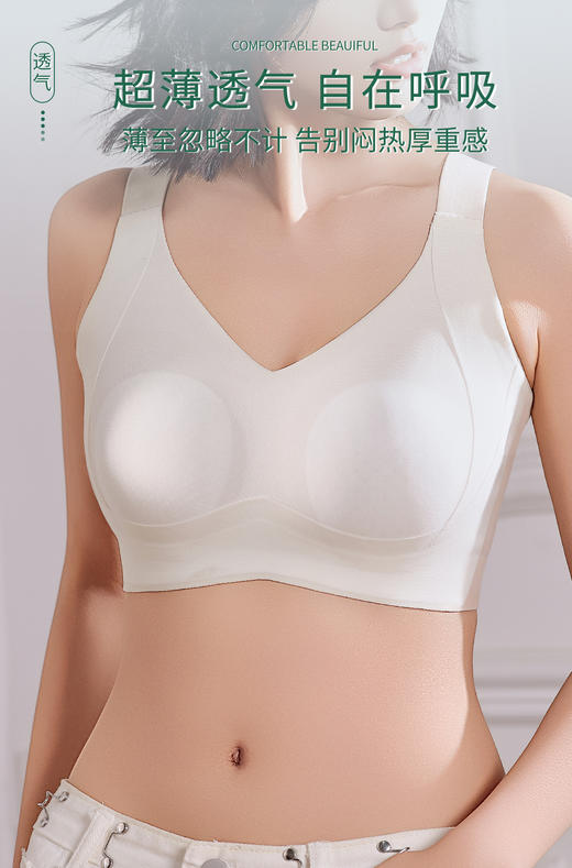 巨包容透气孔大容量轻薄免耳朵杯大码珍珠内衣-超薄冰丝0.5cm罩杯又薄又软 透气不闷热【卡码拍小】2305-2# 商品图0