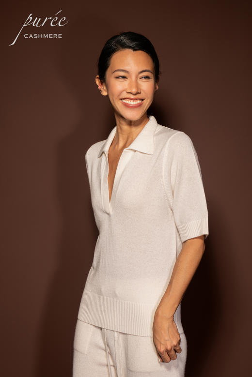#1975「POLO SHORT SLEEVE」 100% CASHMERE 羊绒POLO领短袖 商品图3
