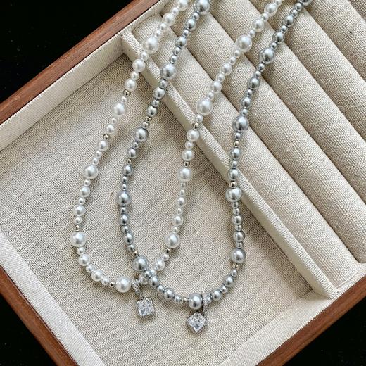 【CILK方糖气泡项链】施华洛珍珠＋可拆卸方糖吊坠 暖灰调珍珠 显白抬气质 商品图4