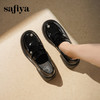 Safiya/索菲娅2025学院风钻扣漆皮百搭粗跟一脚蹬厚底乐福鞋SFD3112107 商品缩略图4