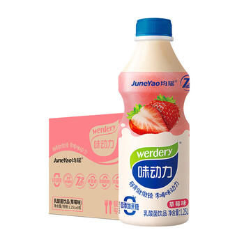 味动力乳酸菌饮品大瓶草莓味0脂肪1.25L*6瓶整箱超值聚会分享装过年送礼 /水饮冲调 /常温奶 /含乳饮品 商品图7