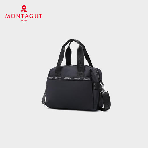 梦特娇中性新款织物单肩包百搭手提包时尚休闲旅行包运动提包大容量手包 黑色 商品图1