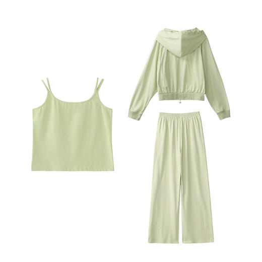 鹿向南「云窗绿影」绿色背心L52928DD 商品图2