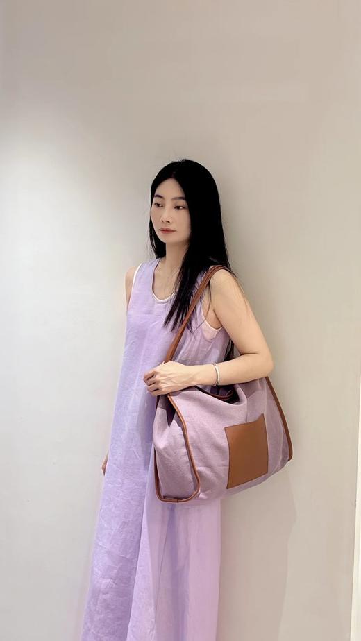 【高品质私服】【IC粉紫亚麻平纹两件套连衣裙】如蝉翼般轻透贴肤，尽显独特东方美感，营造出利落又适宜的春夏氛围G1474-CC【无标出货 介意慎拍】 商品图1