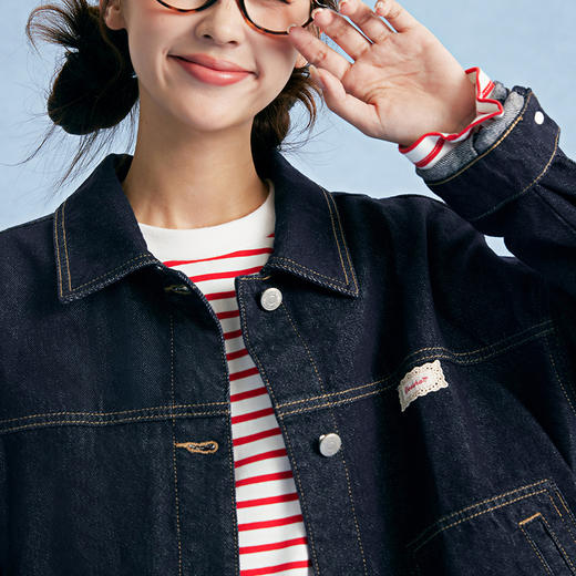 笛莎Deesha青少年女童外套2025秋季女童原色水洗牛仔外套 商品图2