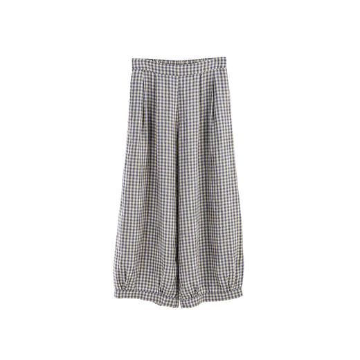 绽放377朵/【莫兰迪系列】酵磨洗色织亚麻长绒棉砂洗半松紧腰九分裤女 商品图4