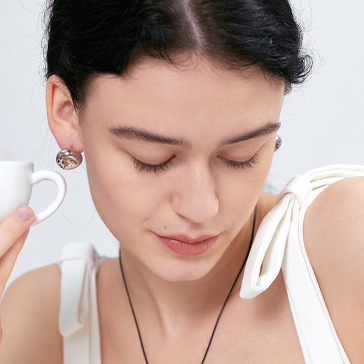 【LAGOMIST】早餐系列 | 金/银砂糖贝果耳钉 商品图3