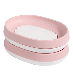 【批发】美丽雅波浪纹沥水皂盒颜色随机 2个/组