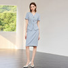 IWY/蓝色气质干练职场西装套裙女夏季薄款短袖珠宝接待工作服职业装CS2300 商品缩略图3