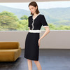 IWY/黑色短袖小香风连衣裙夏季新款木耳边假两件西装裙接待工作服Q1400-B 商品缩略图2
