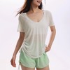 【限时秒】YOGACODE【火树银花系列】瑜伽短袖罩衫女夏季抽褶修身显瘦运动t恤DWA115543 商品缩略图1