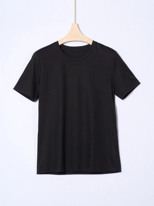 女士圆领桑蚕丝丝光棉T恤 商品图1