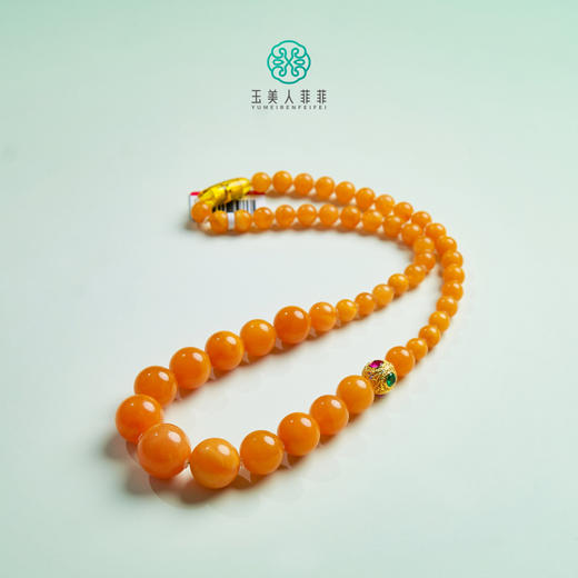 D18K蜜蜡项链-蜜蜡圆珠塔链约6-16mm 商品图0