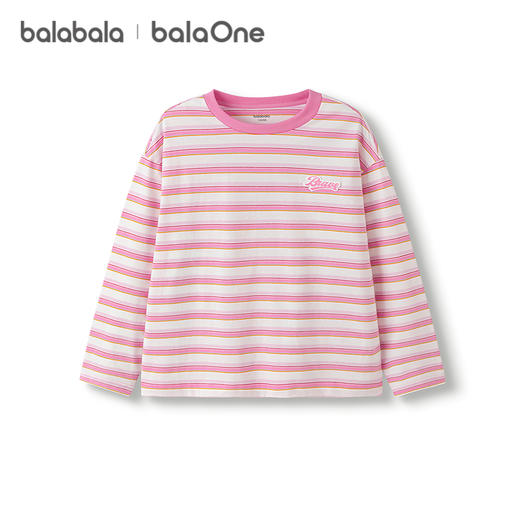 巴拉巴拉balaOne儿童长袖t恤男童女童2025新款秋内搭速干纯棉上衣 商品图4