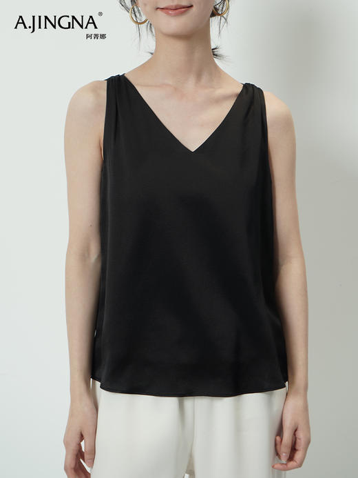 【曲线美学】阿菁娜慵懒桑蚕丝设计感背心F30X201009 商品图3