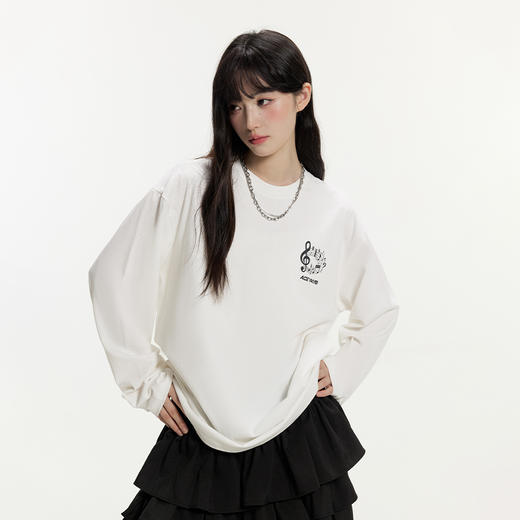 YKYB黄子韬长袖T恤简约百搭宽松圆领印花上衣Y53NCT001 商品图6