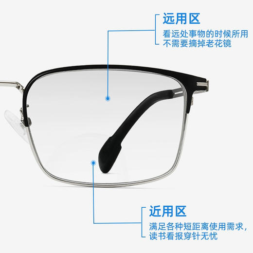 【高清远近两用渐进老花镜】男女高档防蓝光中老年眼镜抗疲劳超轻款 商品图3