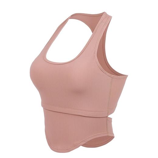 跃牌【化蝶双飞】系列U型透气运动背心螺纹健身上衣健美瑜伽美背无袖跑步内衣女TM0078 商品图3